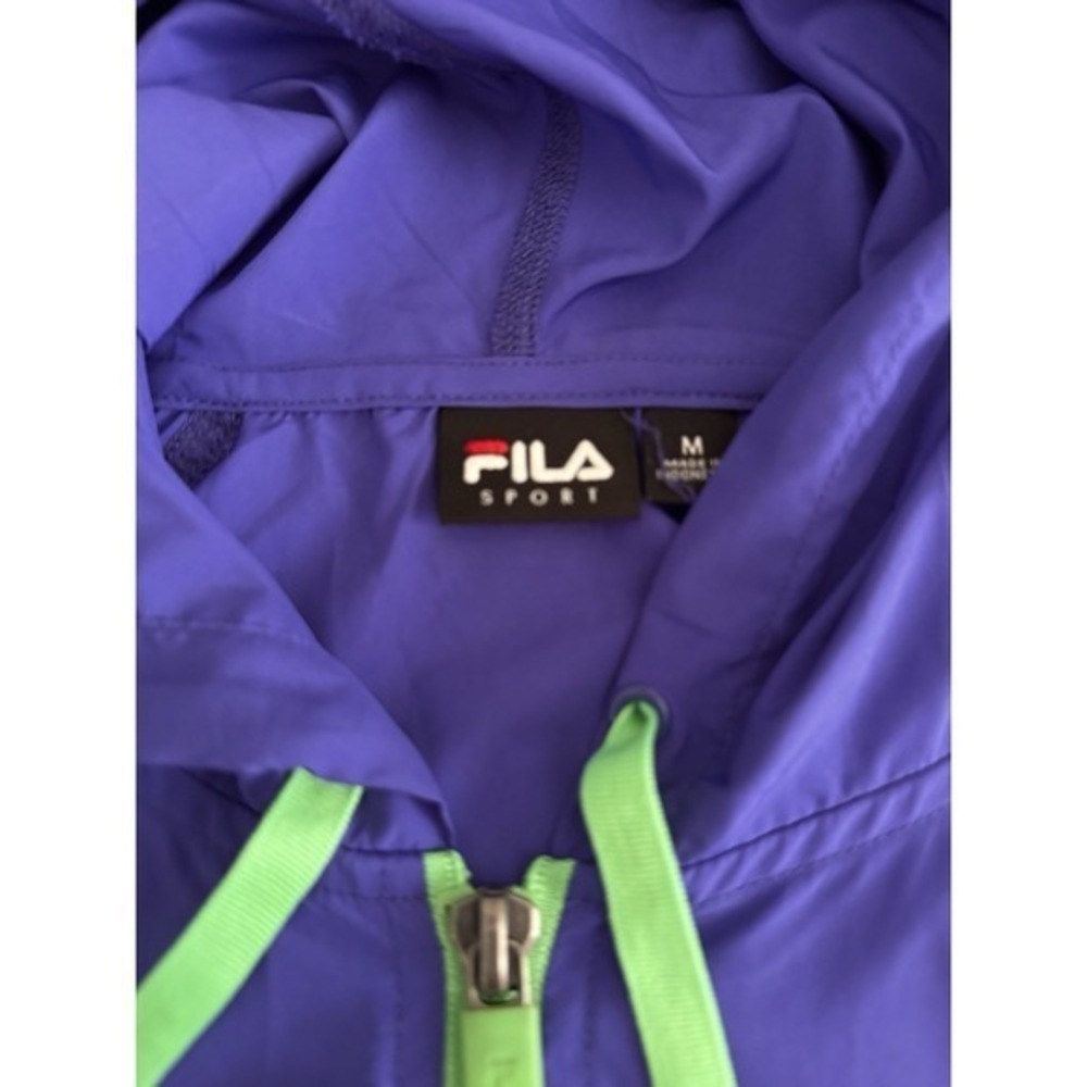 Fila Sport Womens Size M Purple‎ Hooded Polyester Windbreaker with Full Zip